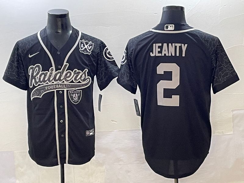 Men 2025 Oakland Raiders 2 Jeanty Black Joint Name Nike Limited NFL Jersey style 10